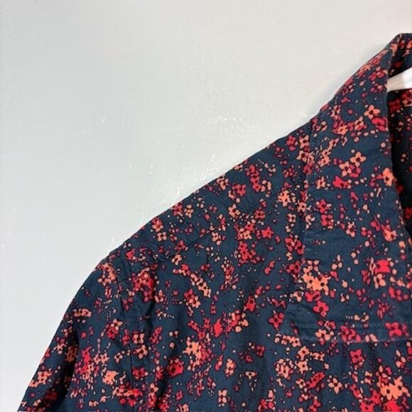 Bonobos Shirt Mens Medium Long Blue Red Floral Short Sleeve Button Up Stretch - Picture 2 of 7